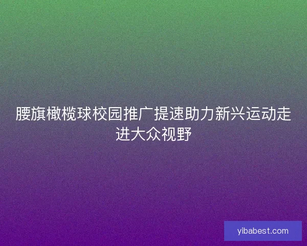 腰旗橄榄球校园推广提速助力新兴运动走进大众视野