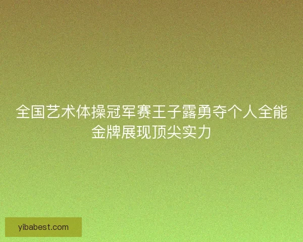全国艺术体操冠军赛王子露勇夺个人全能金牌展现顶尖实力