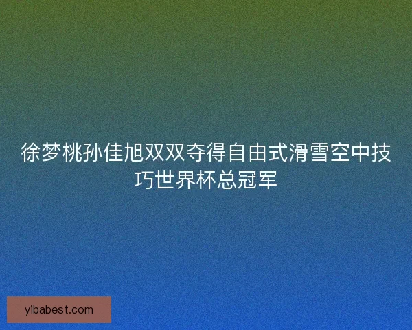 徐梦桃孙佳旭双双夺得自由式滑雪空中技巧世界杯总冠军